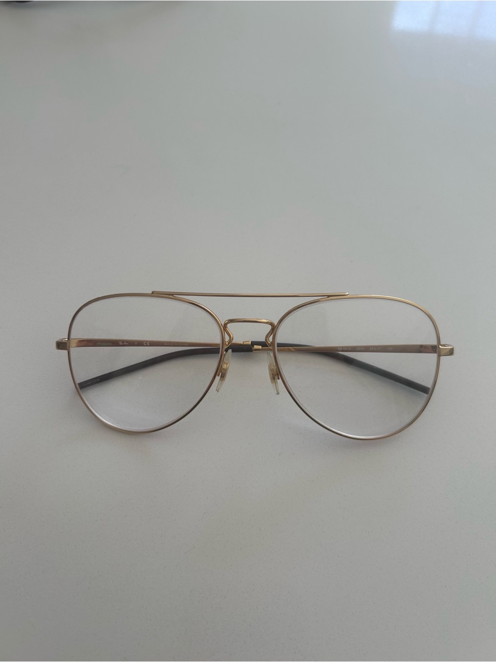 Gold Double-Bridge Aviator Glasses